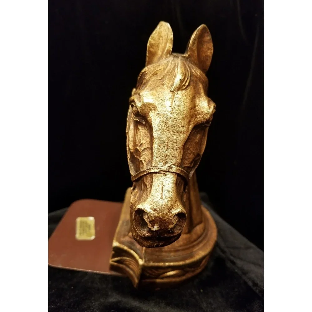Vintage Syroco Wood Horse with Bookend/ Doorstopper